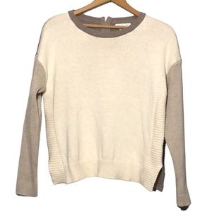 Rachel Zoe | Women’s Neutral Colorblock Crew Neck Mid Weight Sweater size Large